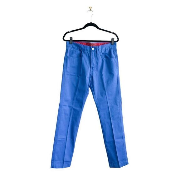 Levi's 513 Jeans Sta-Prest Royal Blue Pants Men's Tag 32 x 32 Sharp Front Crease - Picture 2 of 12